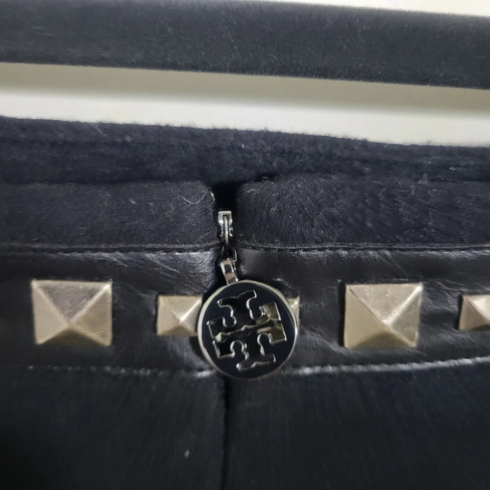 Tory Burch Wool Studded Black Skirt Size Small